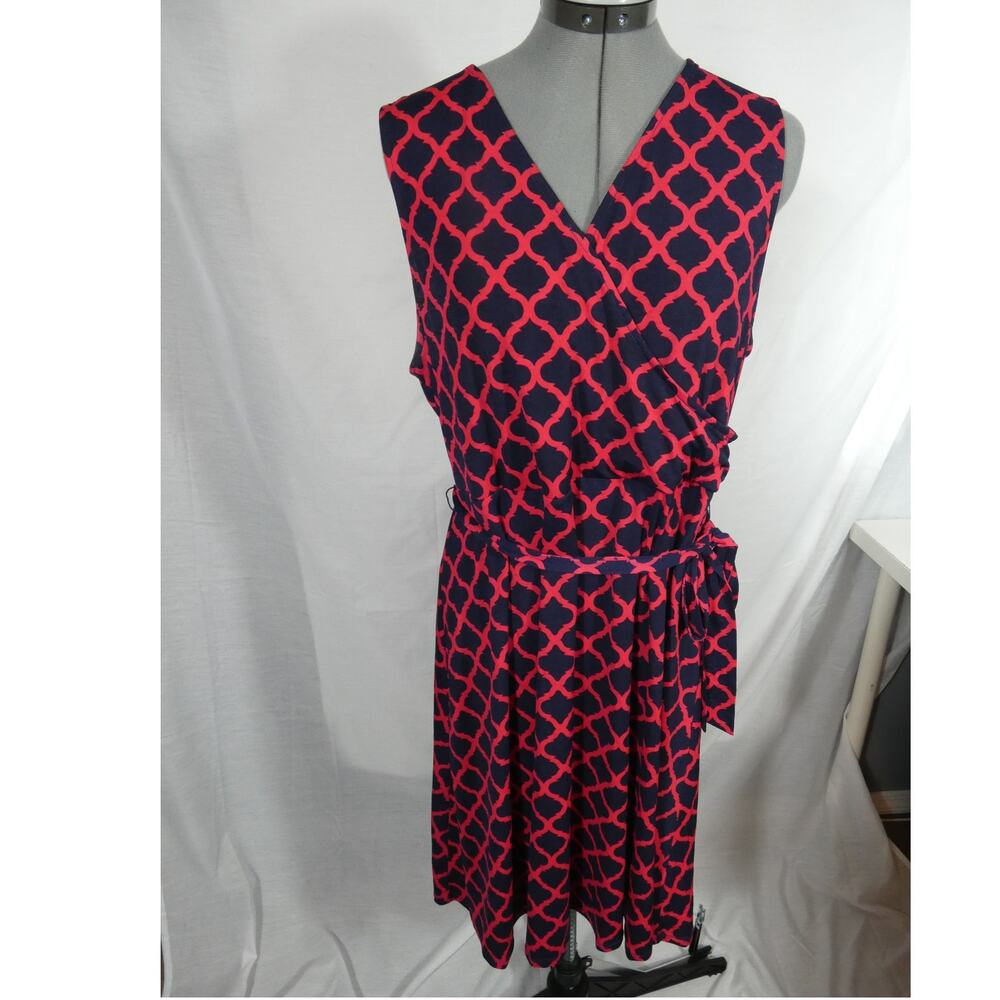 MIX by 41Hawthorn Women's XXL Belted Faux Wrap dress Sleeveless Business